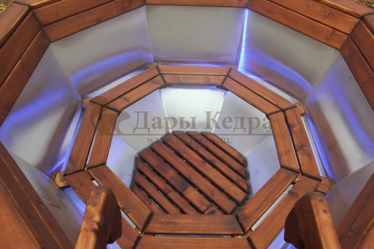 Банный чан из нержавеющей стали Ø-1750 на подставке с ветрозащитой и печью СТ3