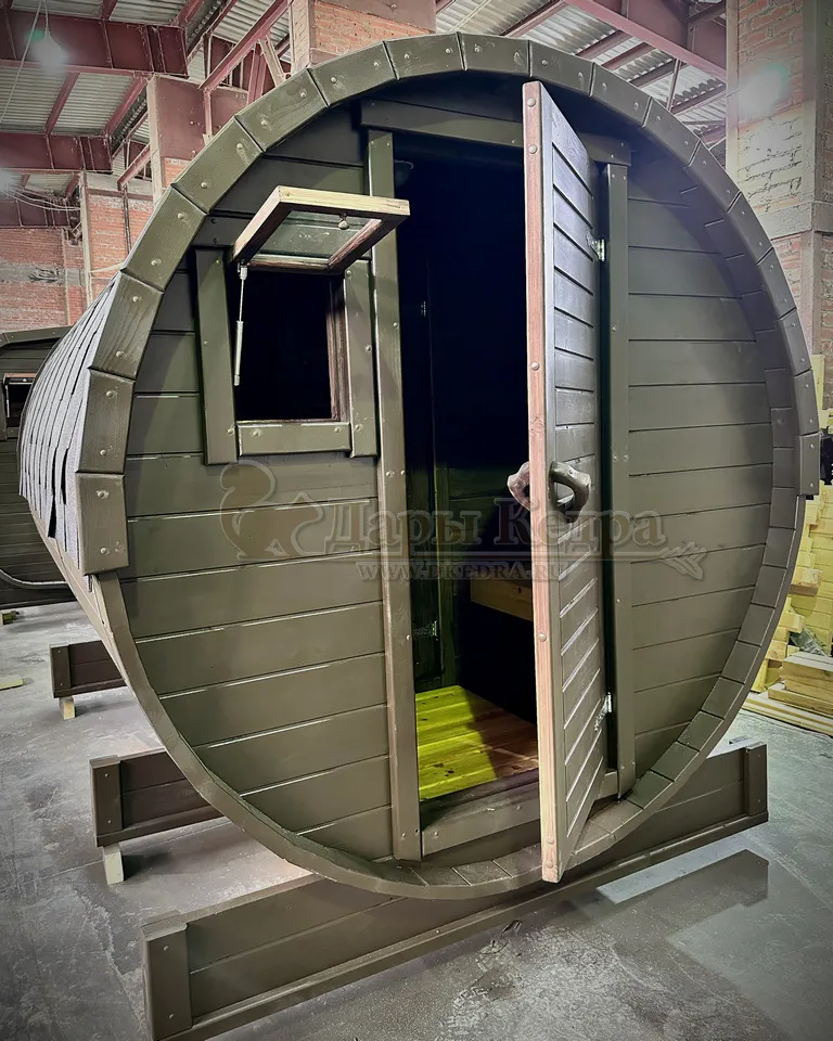Баня-бочка круглая из кедра 3 метра