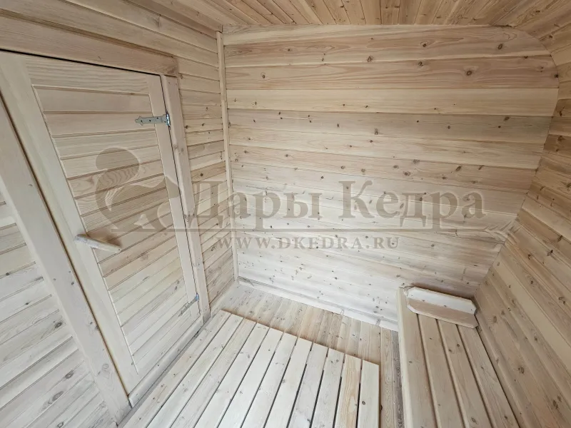 Овальная-Окта баня-бочка из кедра 4х2,2 метра