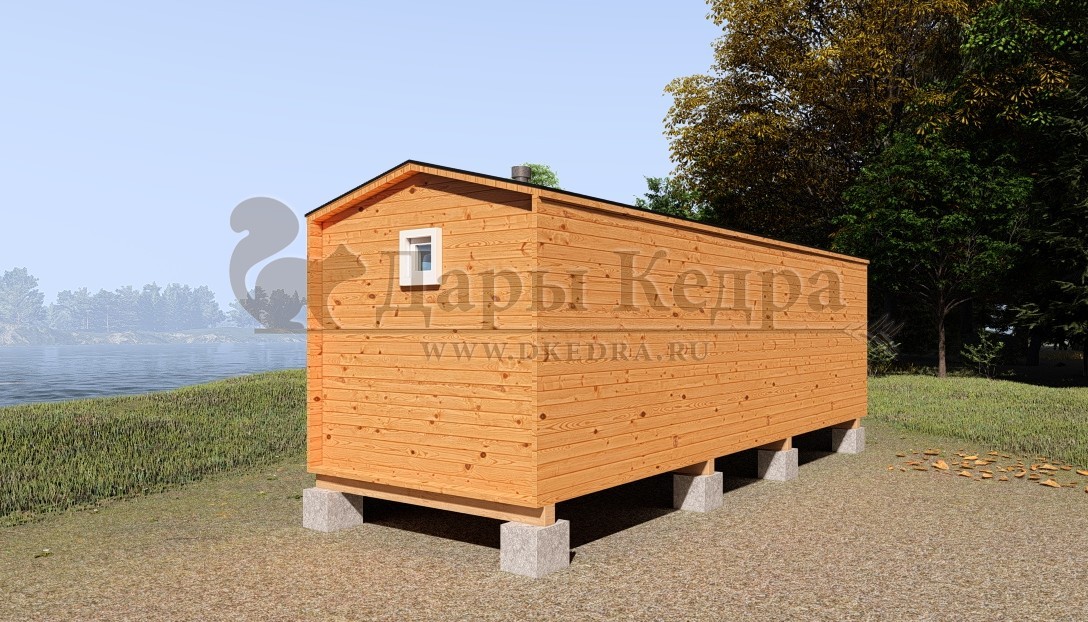 Каркасная баня Барн из кедра 6х2,2 м